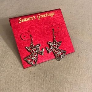⚡️🎄🎅🏻Festive filigree holiday angel dangling earrings!🌟🎁